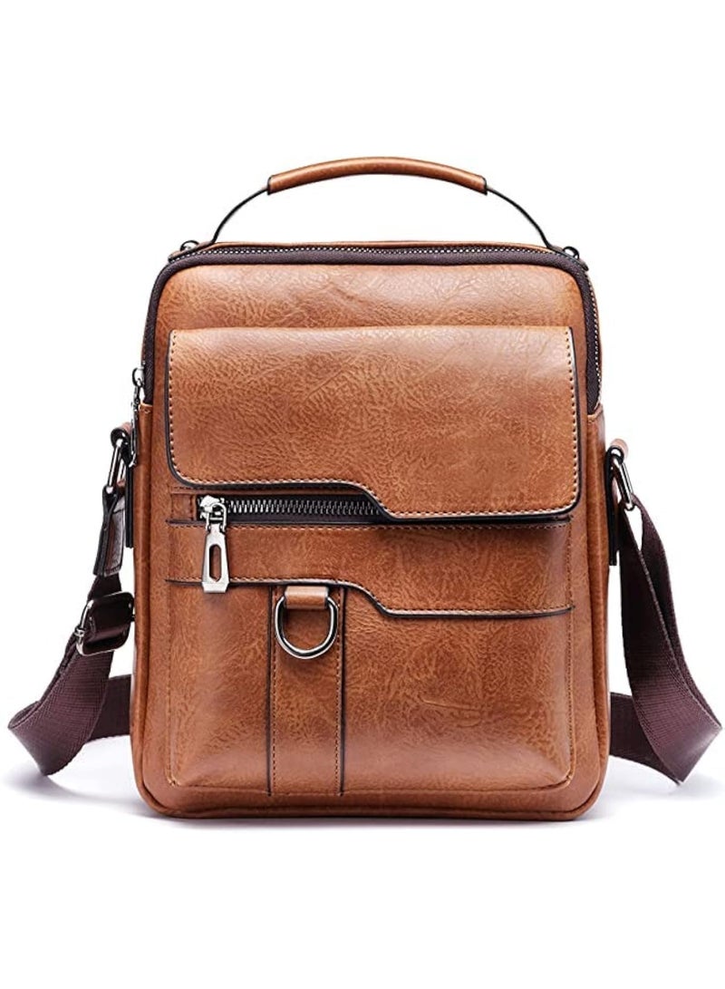 ChicAbode Mens Crossbody Bag, Shoulder Handbag, Leather Small, Casual Travel Phone Bag, with Multiple Pockets, for iPad 9.7", Travel, Cycling, Hiking, Office, Business - Image 1